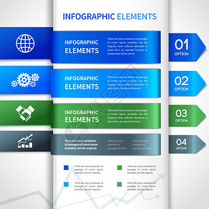 抽象纸业务信息布局元素的选项选择标题与图标矢量插图图片