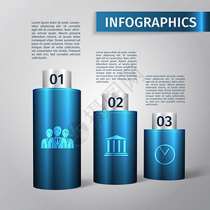 抽象3D图表业务信息布局模板向量插图图片