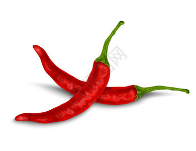 蔬菜机食品红辣椒分离白色背景矢量插图背景图片