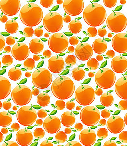 成熟新鲜天然机水果夏季橙色无缝图案矢量插图图片