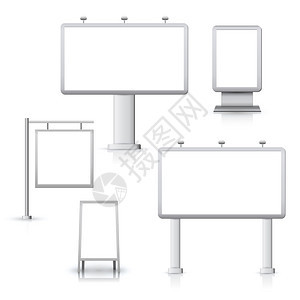 空白广告标志户外板隔离矢量插图图片