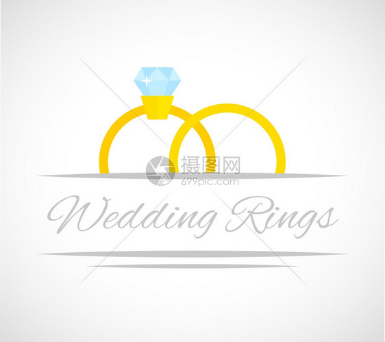 钻石订婚庆典结婚戒指纸邀请卡矢量插图图片