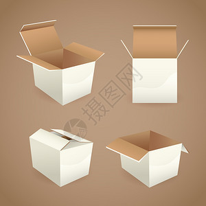 盒子白色纸箱包装礼品送货图标隔离矢量插图图片