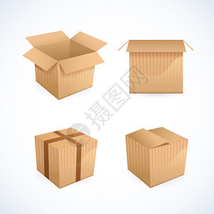 盒子纸箱包装礼品送货图标隔离矢量插图图片