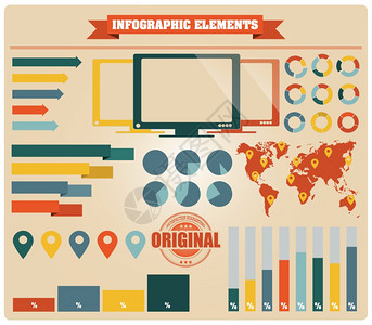 信息元素的集合,向量图片