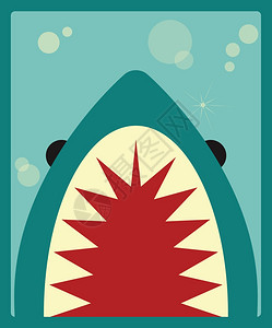 鲨鱼海报,矢量插图背景图片