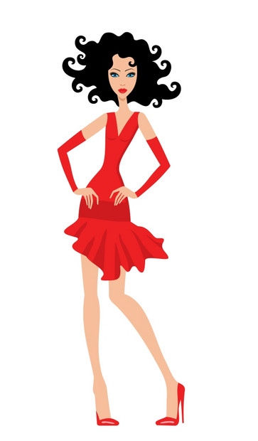 穿着连衣裙的漂亮女人苗条的时尚的