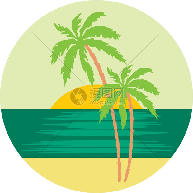热带海滩棕榈树图片