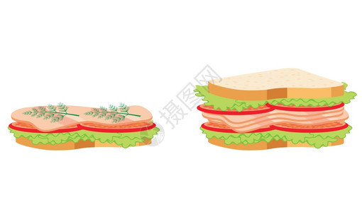 两个三明治图片