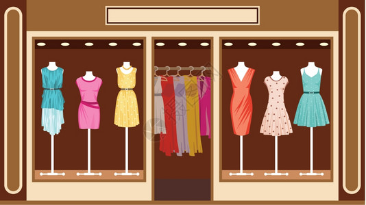 精品店妇女服装店背景图片