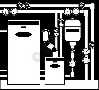 锅炉房黑白颜色图片