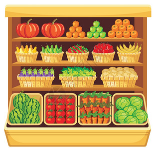 水果蔬菜超市货架的形象图片