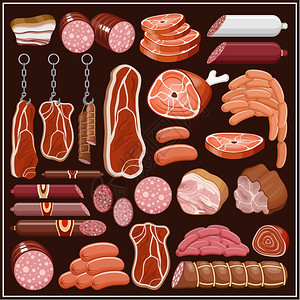 套肉制品矢量图片
