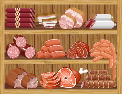 肉类市场矢量图片