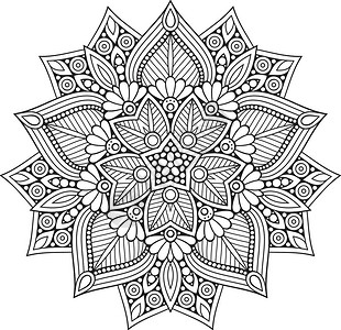 tf品牌曼达拉花身份模板曼陀罗花身份模板向量插画