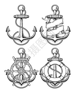 水手航海标志模板水手航海标志模板矢量图片