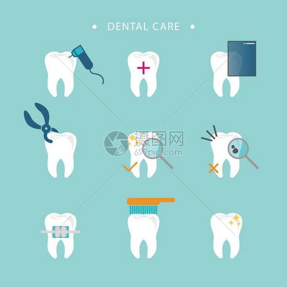 牙科护理标志模板牙科护理标志模板矢量图片