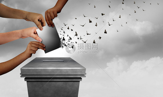 民主和选镇压在举和投票权中结束作为一个不同的选民在我们投票站作为以举3个插图要素进行投票的双手图片