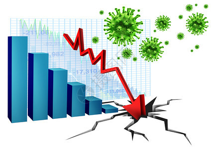 经济大流行的恐惧和冠状或爆发以及作为股票金融衰退概念的股票市场销售有三点说明图片