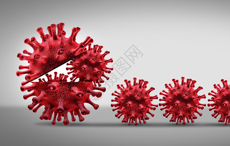 流行疾传播和流行疾爆发冠状毒生长和生长和冠状流感多处作为危险的流感菌株病例和医疗健康风险概念以细胞作为3d成份图片