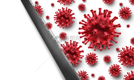 由于传染跨越边界传播旅行受到限制而传染作为堵塞3d疾病流入的屏障感染人数激增图片
