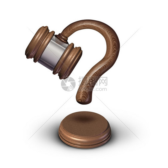 法律问题概念和院质疑符号律咨询图标作为法官小板或大棒其声带形状代表合法问题或判刑决定的不确问题标志图片