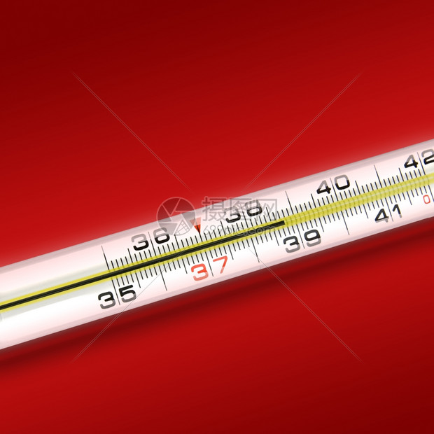 红色背景的闭合温度计