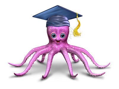 章鱼戴一个毕业帽子图片
