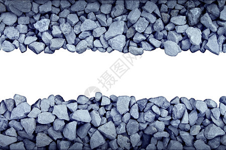 岩石边框设计要素其中有软灰石形成墙白色空背景作为粗糙自然或采矿的象征背景图片