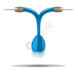实现金融多样化以减少投资风险不同的组合和目标将其作为蓝色飞镖两头走相反方向成为白色上的交叉标志图片