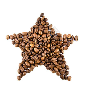 白色的孤立恒星咖啡豆图片