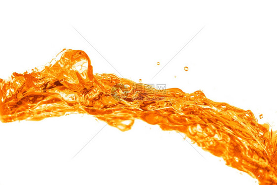 橙色水喷洒图片
