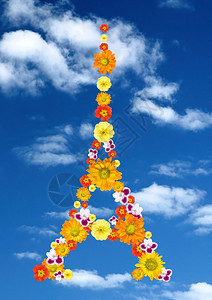 由花朵组成的埃菲尔铁塔图片