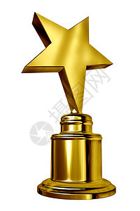 金星奖白的金属奖杯代表第一名奖作为体育或娱乐之旅的成功和优胜象征图片