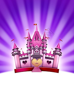 粉色女孩城堡代表一个优雅的神奇童话王国代表一个幻想的玩具园给小美少女和们庆祝想象力和乐趣图片