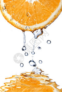 橙子上淡水滴背景图片