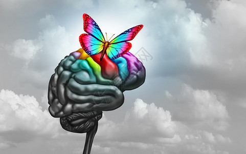 大脑自闭症和脑状麻痹综合作为一种神经学图标图片