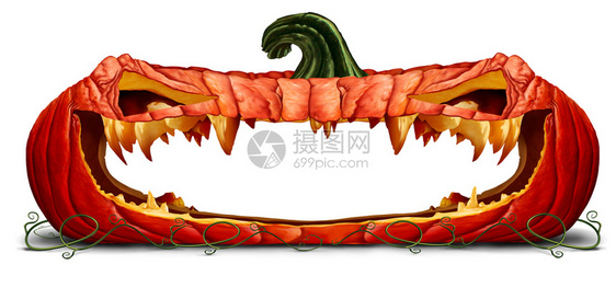 halowen南瓜万圣节设计元素空白张开的嘴恐怖橙色字符插灯口牙作为广告信息恐怖的表达方式3d插图元素图片