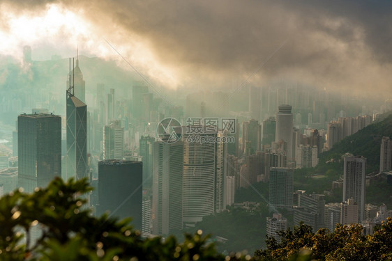 香港20年5日香港市胜利的全市风景与摩天大楼图片