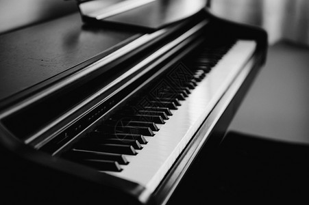 古典钢琴键的黑白颜色图片