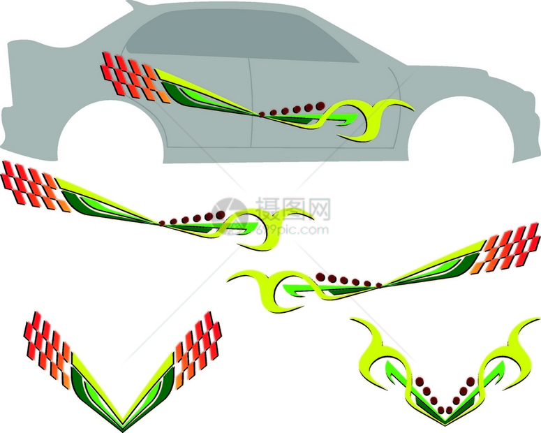 汽车图形车身条纹设计图图片
