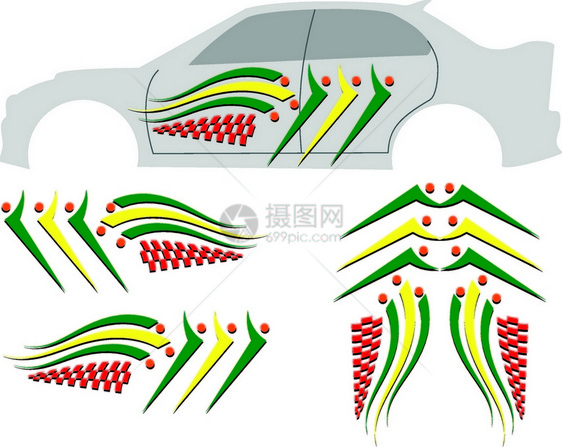 汽车车辆图形条纹格子图图片