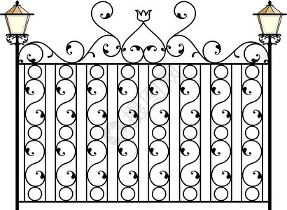 栏杆装饰插画