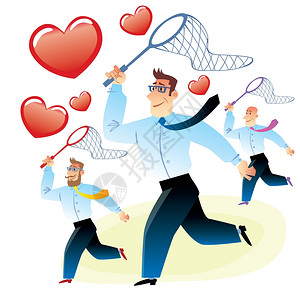 大爱无疆最美逆行一群寻找爱心蝴蝶的男人插画