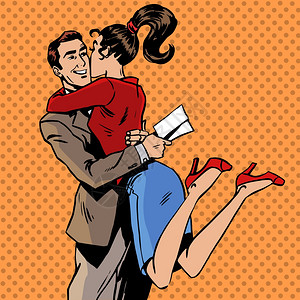 一对老父妻插画