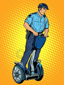 警察用电动摩托车巡逻背景图片