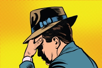 书 思考波普艺术思考的男性插画