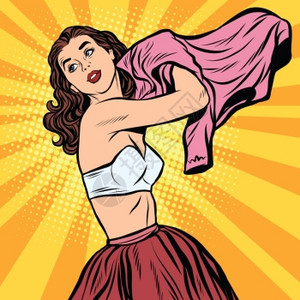 女士性感内衣模特插画