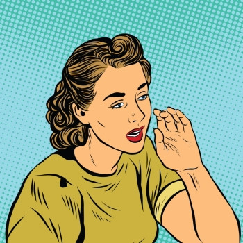 说悄悄话的女孩插画