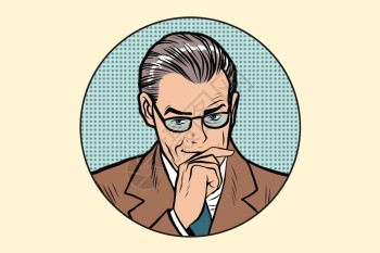 思想者矢量插画